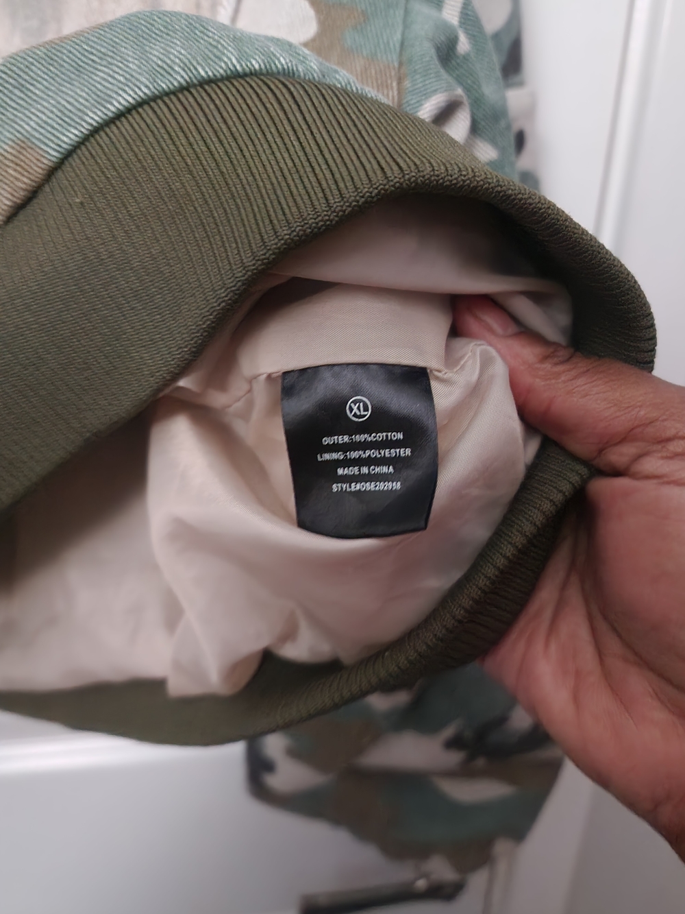 Fashion Nova Camo Denim  Bomber Jacket "My Man" - Picture 5 of 6